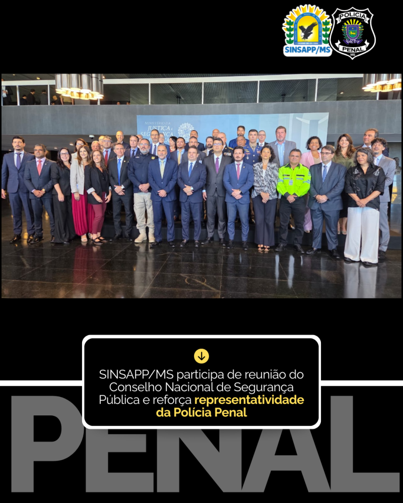 SINSAPP/MS participa de reunião do Conselho Nacional de Segurança Pública e reforça representatividade da Polícia Penal 
